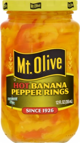 Mt. Olive Hot Banana Pepper Rings Perspective: front