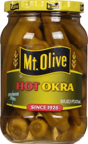 Mt. Olive Hot Pickled Okra Perspective: front