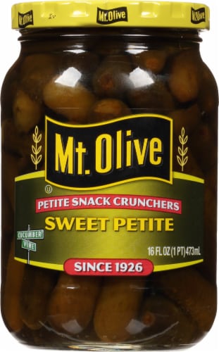 Mt Olive Sweet Petite Cruncher Pickles Perspective: front