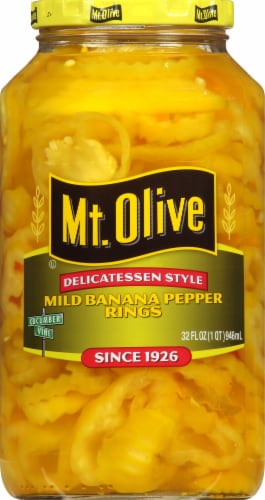 Mt Olive Mild Banana Pepper Rings Perspective: front