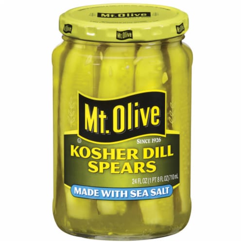 Mt. Olive Kosher Dill Spears with Sea Salt Perspective: front