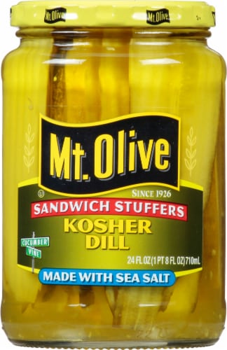 Mt. Olive Sandwich Stuffers Kosher Dill Spears with Sea Salt Perspective: front