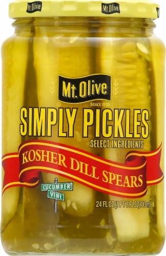 Mt. Olive Simply Kosher Dill Pickle Spears Perspective: front