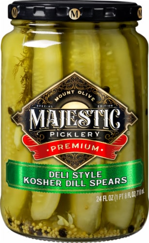 Majestic Picklery Premium Deli Style Kosher Dill Spears Perspective: front