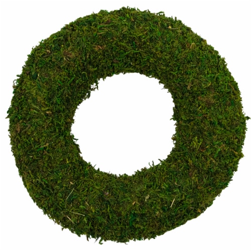 Northlight 13.7 Reindeer Moss Artificial Floral Spring Wreath - Unlit Perspective: front