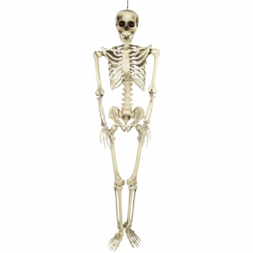Northlight 5' Life Size Skeleton Hanging Halloween Decoration Perspective: front