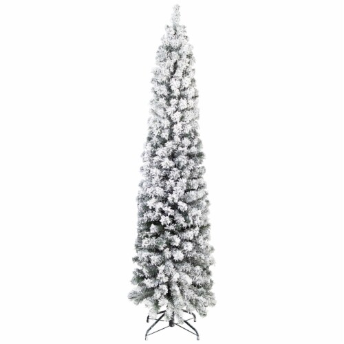 Northlight Pencil Flocked Pine Artificial Christmas Tree - 6' - Unlit Perspective: front
