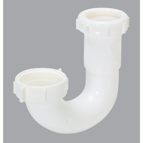 Do it Best 1-1/2 In. or 1-1/4 In White Plastic J-Bend, Carded 403236 Perspective: front