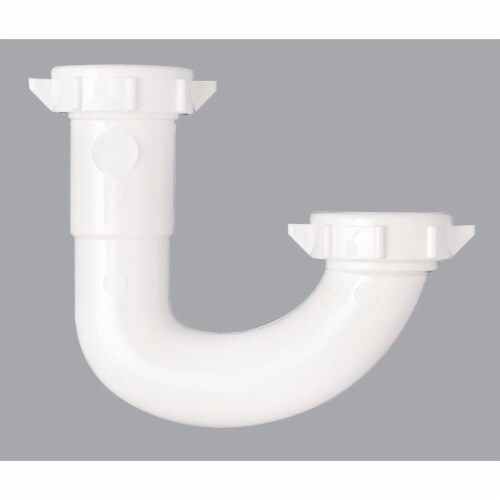 Do it Best 1-1/2 In. or 1-1/4 In.. White Plastic J-Bend, Carded 403799 Perspective: front