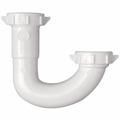 Do it Best 1-1/4  White Plastic J-Bend, Carded  448451 Perspective: front