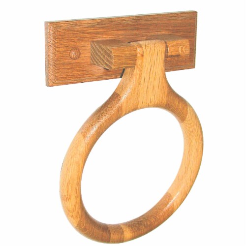 Home Impressions Sierra Medium Oak Solid Oak Towel Ring B50701 Perspective: front