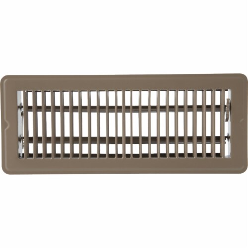Home Impressions 4 In. x 12 In. Brown Steel Floor Register 1FL0412BR-NH Perspective: front