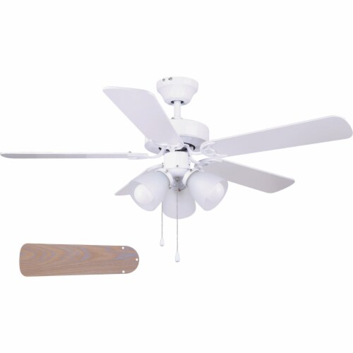 Home Impressions Studio 42 In. White Ceiling Fan with Light Kit CF42STU5WH-B Perspective: front