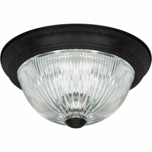 Home Impressions 11 In. Matte Black Flush Mount, Clear Glass IFM211MBK-CR Perspective: front