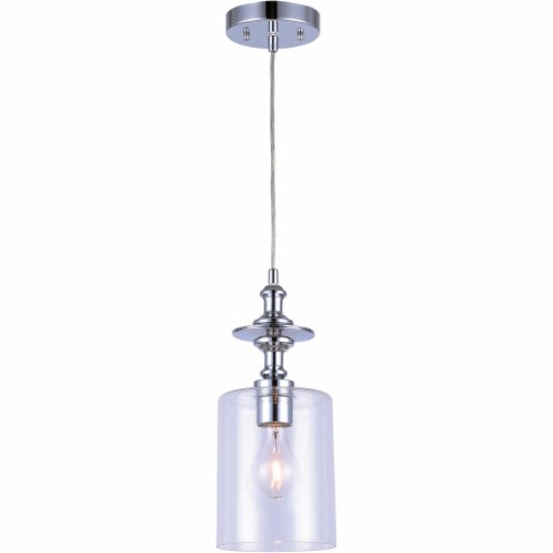 Home Impressions York 1-Bulb Chrome Incandescent Cord Pendant Light Fixture Perspective: front