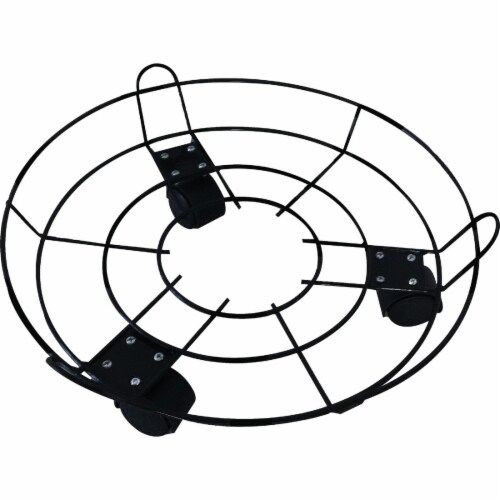 Best Garden 13 In. Coated Metal Wire Rolling Plant Caddy FF1118-33 Perspective: front
