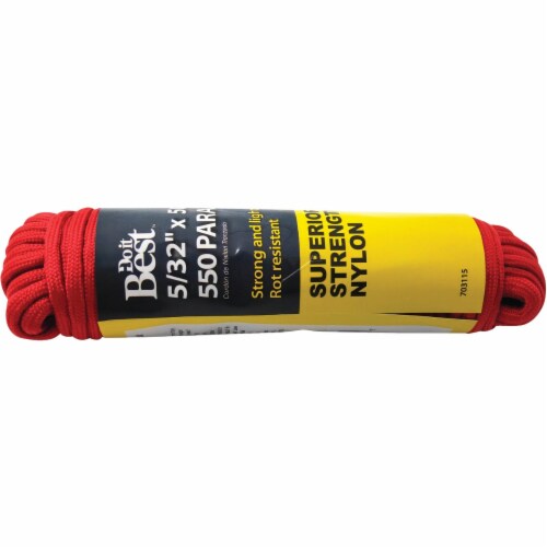 Do it Best 550 5/32 In. x 50 Ft. Red Nylon Paracord 703115, 1 - Kroger