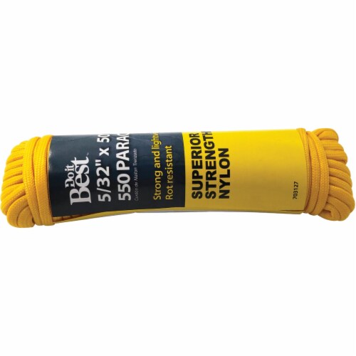 Do it Best 550 5/32 In. x 50 Ft. Yellow Nylon Paracord 703127 Perspective: front