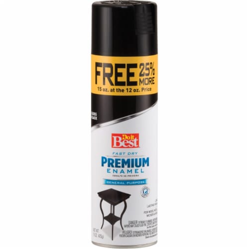 Do it Best Premium Enamel 15 Oz. Gloss Bonus Can Spray Paint, Black 203449D Perspective: front