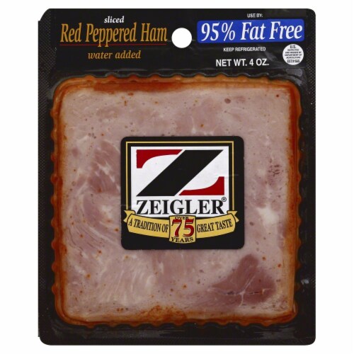 Zeigler's® Sliced Red Peppered Ham Perspective: front