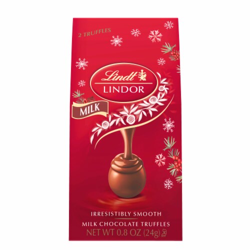 Lindt Holiday Lindor Milk Chocolate Truffles Mini Bag Perspective: front