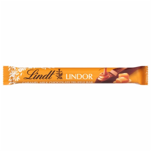 Lindt LINDOR Caramel Milk Chocolate Truffle Candy Stick Perspective: front