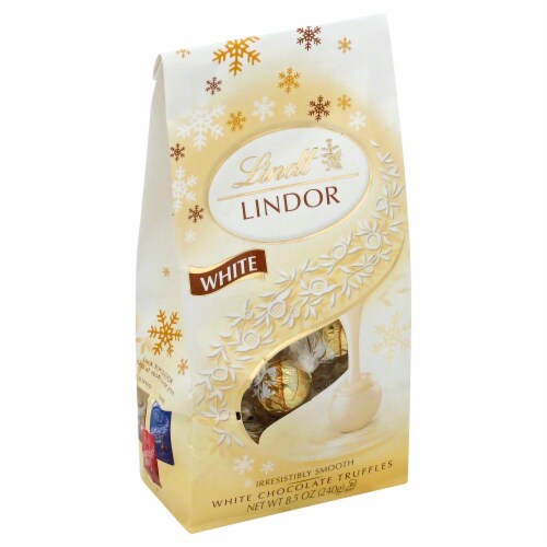 Lindt LINDOR White Chocolate Truffles Perspective: front