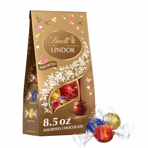 Lindt LINDOR Valentine's Chocolate Truffles Assorted Candy Perspective: front