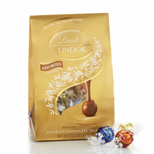 Lindt Lindor Assorted Caramel Chocolate Truffles Perspective: front