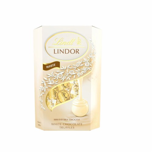 Lindt LINDOR White Chocolate Truffles Perspective: front