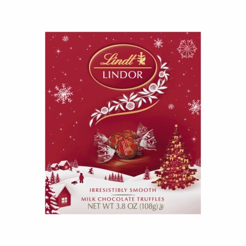 Lindt LINDOR Milk Chocolate Truffles Gift Box Perspective: front