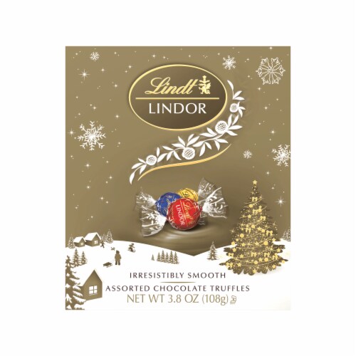 Lindt LINDOR Assorted Chocolate Truffles Gift Box Perspective: front