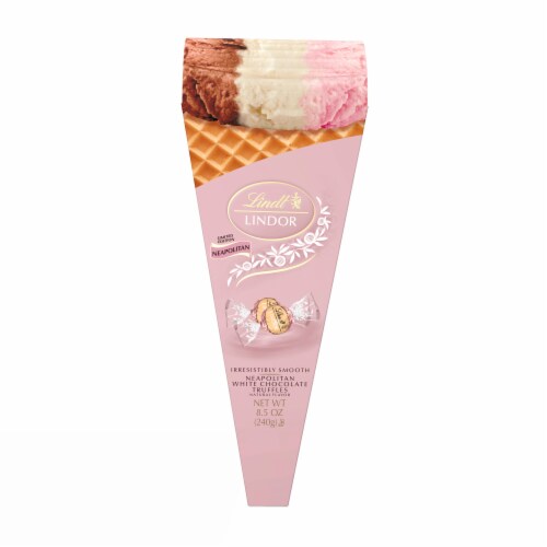 Lindt Lindor Neapolitan White Chocolate Truffles Perspective: front