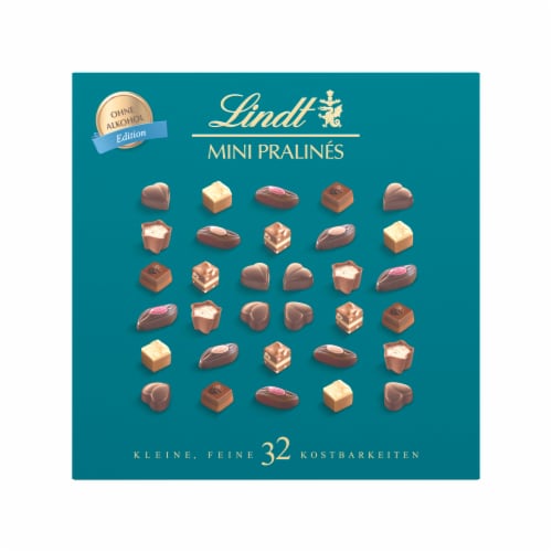 Lindt Mini Pralines Turquoise Gift Box Perspective: front