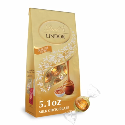 Lindt LINDOR Dulce de Leche Milk Chocolate Candy Truffles Perspective: front