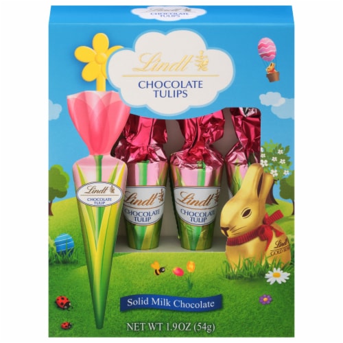 Lindt Tulips Solid Milk Chocolate Easter Candy Pack Perspective: front