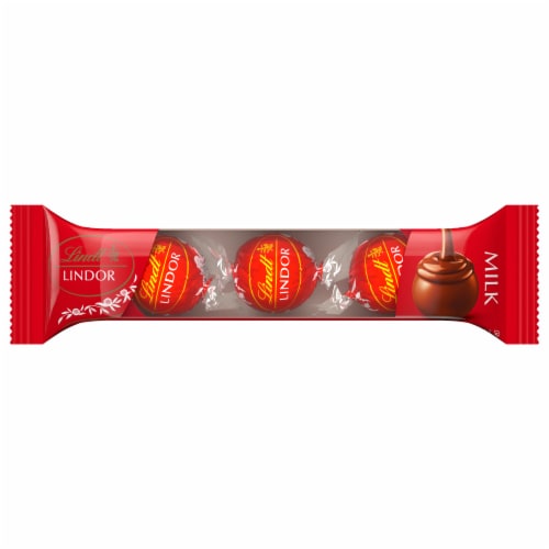 Lindt LINDOR Milk Chocolate Candy Truffles Pack Perspective: front