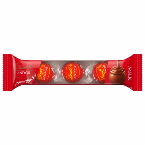 Lindt LINDOR Milk Chocolate Candy Truffles Pack Perspective: front