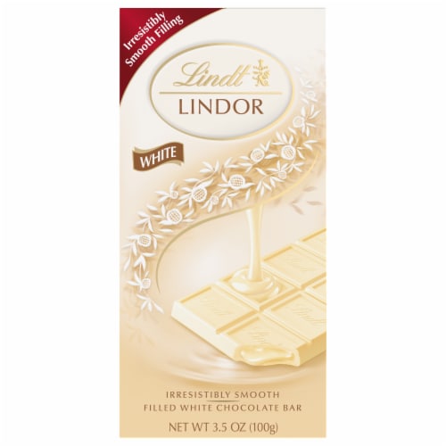 Lindt LINDOR White Chocolate Candy Truffle Bar Perspective: front