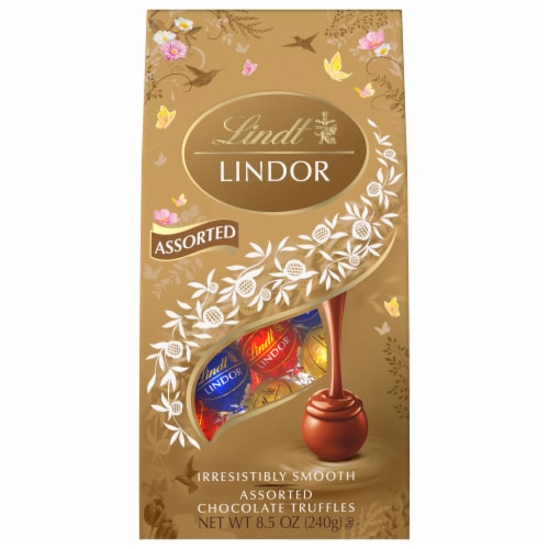 Lindt Lindor Assorted Chocolate Truffles Candy Bag Perspective: front