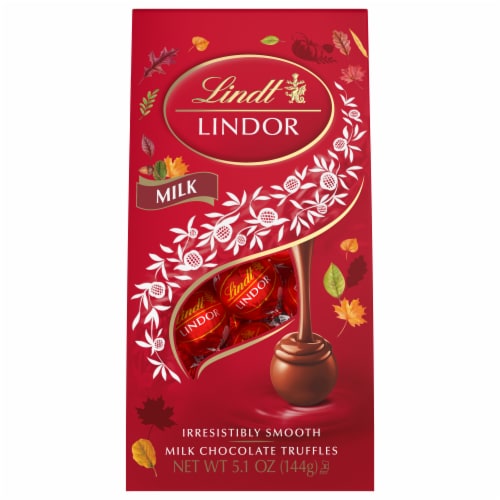 Lindt LINDOR Fall Milk Chocolate Candy Truffles Perspective: front