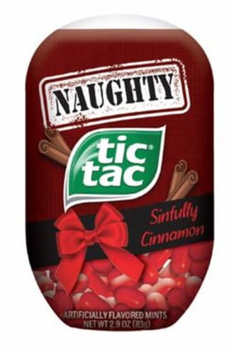 Tic Tac Holiday Naughty Sinfully Cinnamon Mints Perspective: front