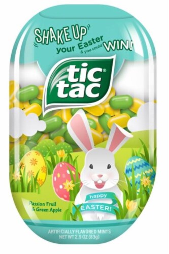 Tic Tac Easter Bunny Passion Fruit & Green Apple Flavored Mints Perspective: front