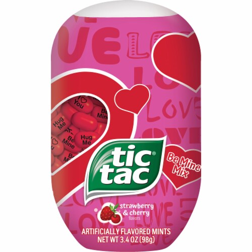 Tic Tac Strawberry & Cherry Flavored Mints Be Mine Mix Perspective: front