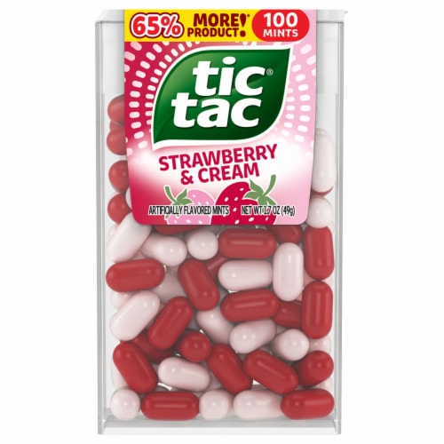 Tic Tac Strawberry & Cream Mints On-the-Go Refreshment Perspective: front