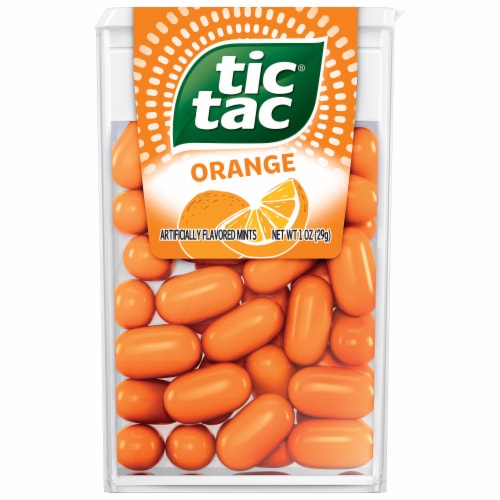Tic Tac Orange Flavored Mints On-the-Go Refreshment Stocking Stuffers Perspective: front