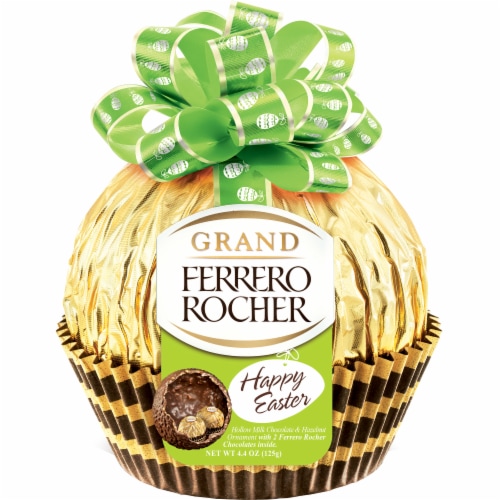 Ferrero Rocher Grand Hollow Milk Chocolate & Hazelnut Ornament Perspective: front