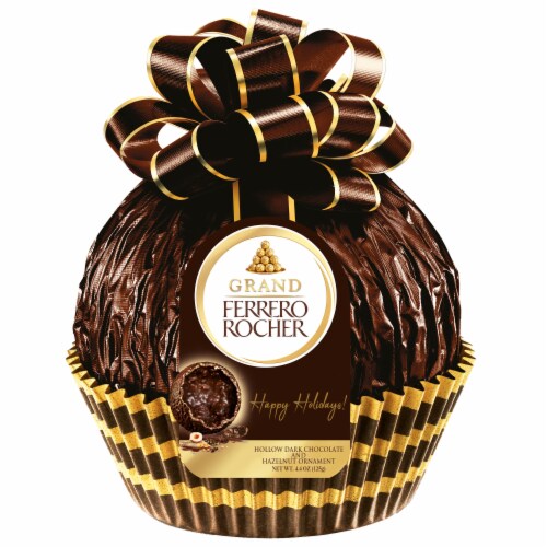 Grand Ferrero Rocher Premium Gourmet Milk Chocolate Hazelnut Luxury Chocolate Holiday Treat Perspective: front