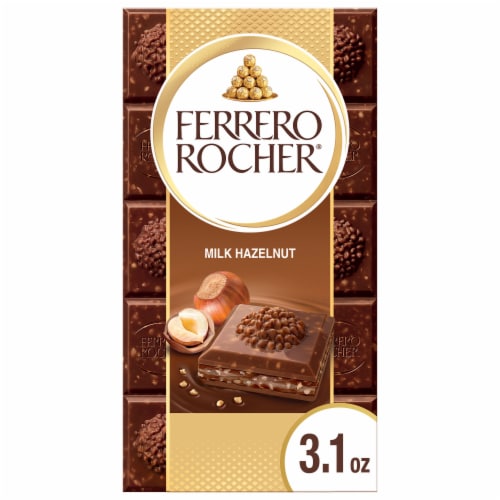 Ferrero Rocher Gourmet Milk Chocolate Hazelnut Bar Perspective: front