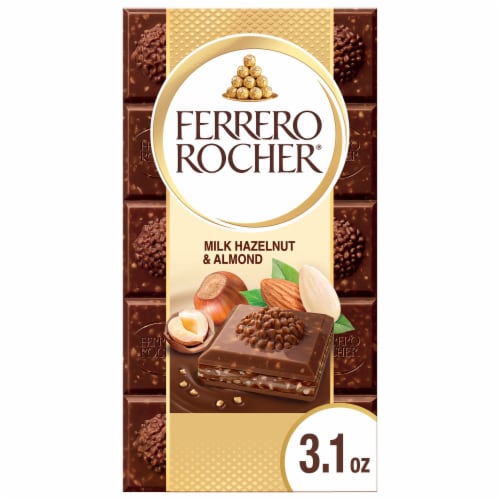 Ferrero Rocher Premium Milk Chocolate Hazelnut & Almond Bar Valentine's Day  Chocolate, 3.1 oz - City Market